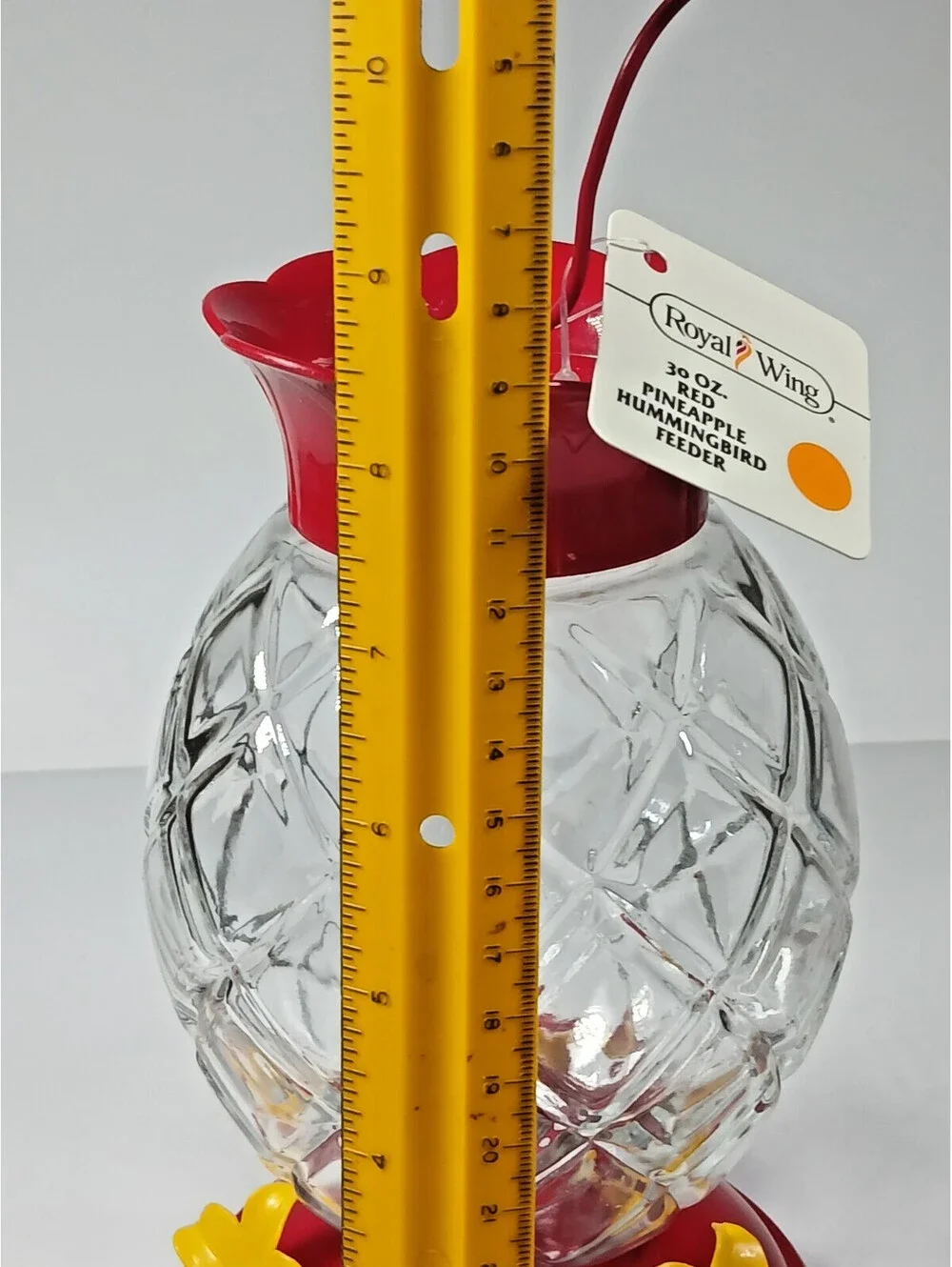 Royal Wing Glass Hummingbird feeder Lantern Shape Red Yellow Adjustable Perches